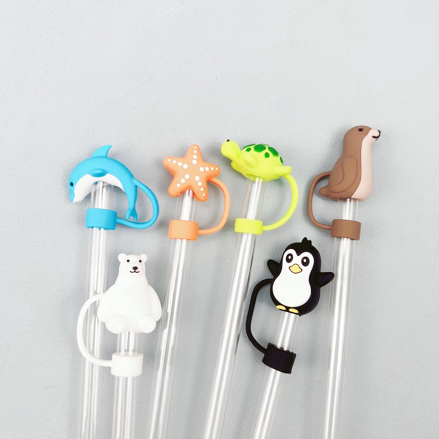 Silicone Straw Topper Reusable Straw Tip Covers 9-10mm Drinking Straws