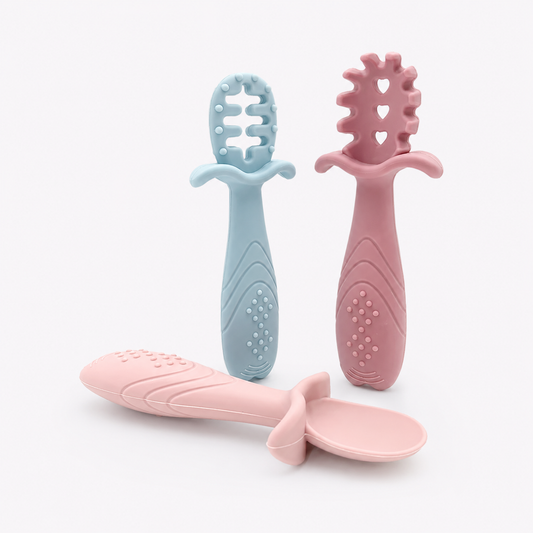 3PCS Silicone Toddler Feeding Set – Spoon & Fork