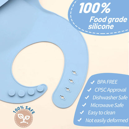 Silicone Baby Eating Bibs Easy to Clean Bibs Drooling Towel Waterproof Children Silicone Feeding Bibs