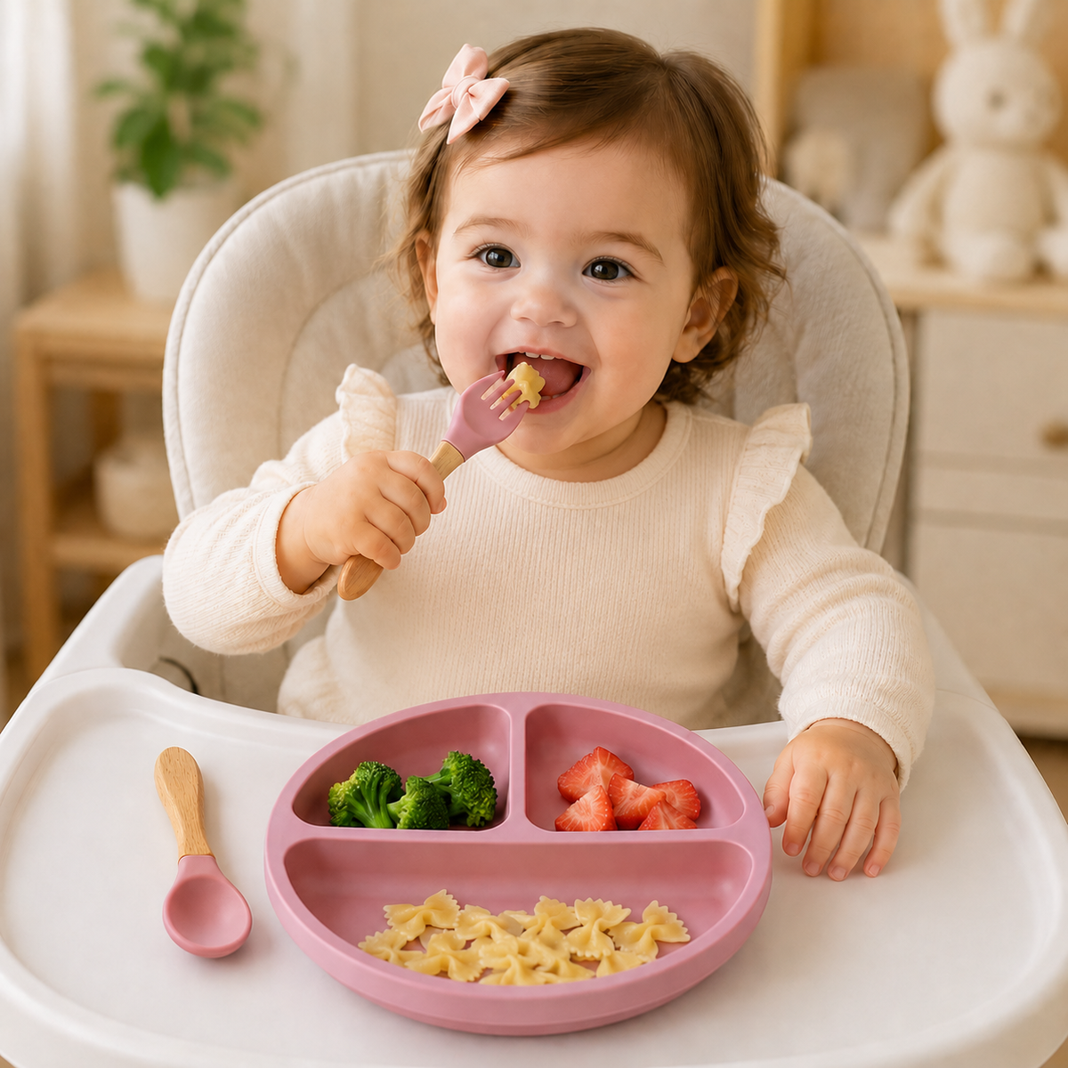 3PCS Silicone Baby Plate Set