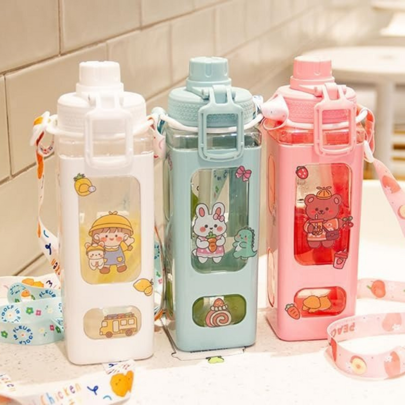 Kawaii Bear Pastel Water Bottle 700ml