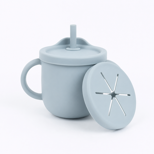 2-in-1 Silicone Snack Cup - Blue