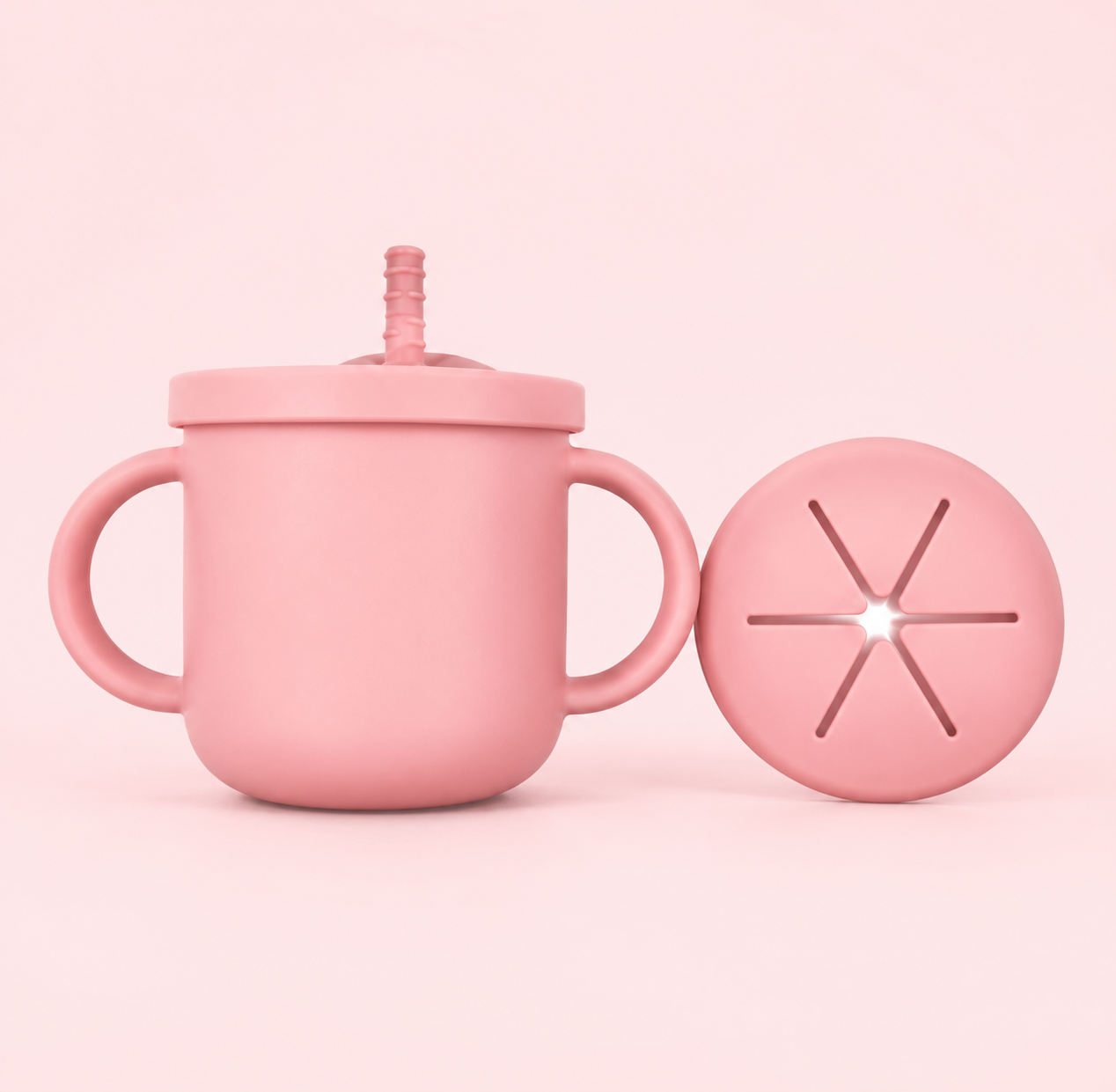 2-in-1 Silicone Snack Cup - Pink