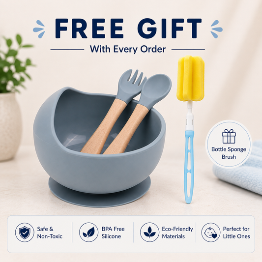 3PCS Baby Feeding Bowl Set - Blue