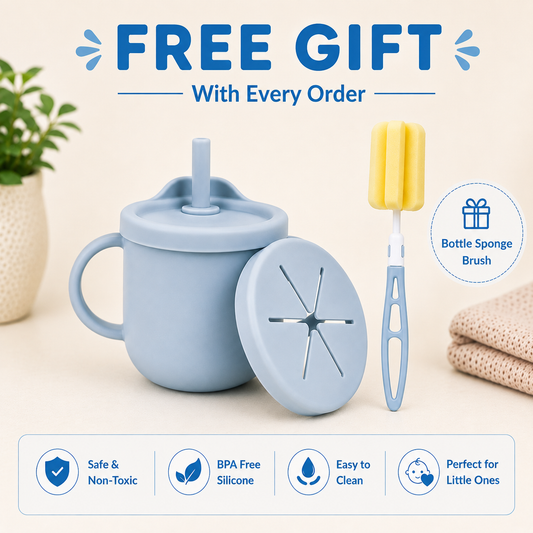 2-in-1 Silicone Snack Cup - Blue