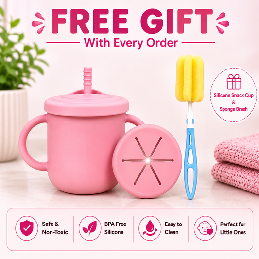 2-in-1 Silicone Snack Cup - Pink