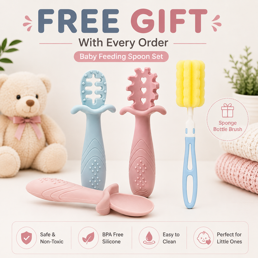 3PCS Silicone Toddler Feeding Set – Spoon & Fork