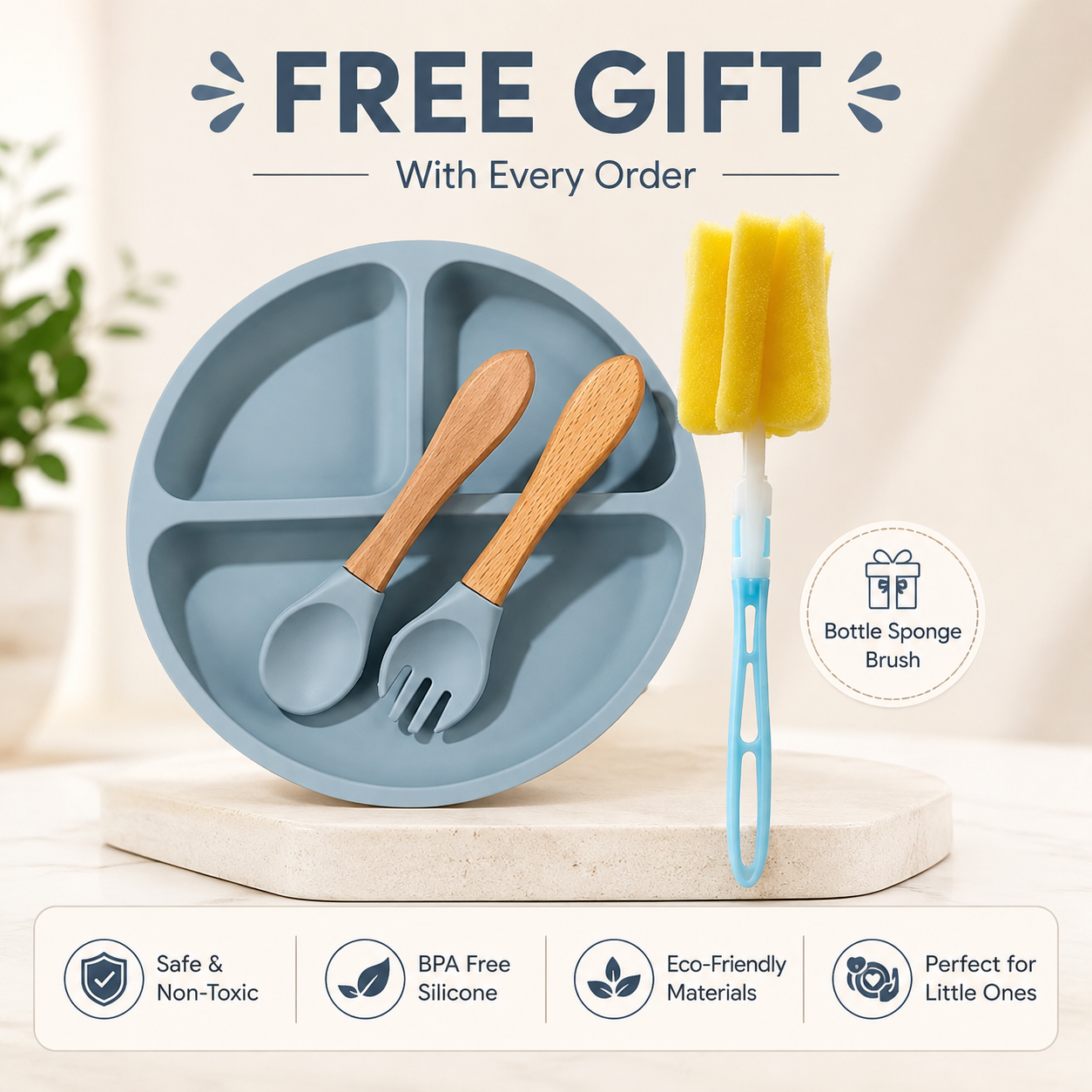 BPA-Free Baby Feeding Set – Blue