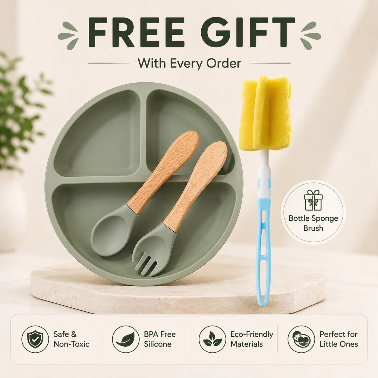 BPA-Free Baby Feeding Set – Green