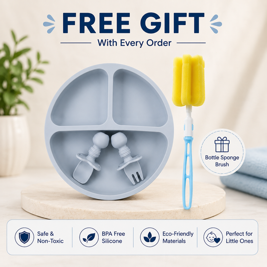 BPA-Free Silicone Toddler Plate Set – Blue