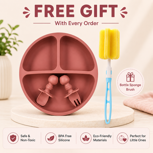 BPA-Free Silicone Toddler Plate Set – Pink