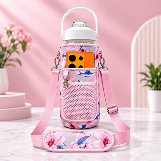 2L Motivational White Water Bottle for Girls – With Pouch + FREE Accessories