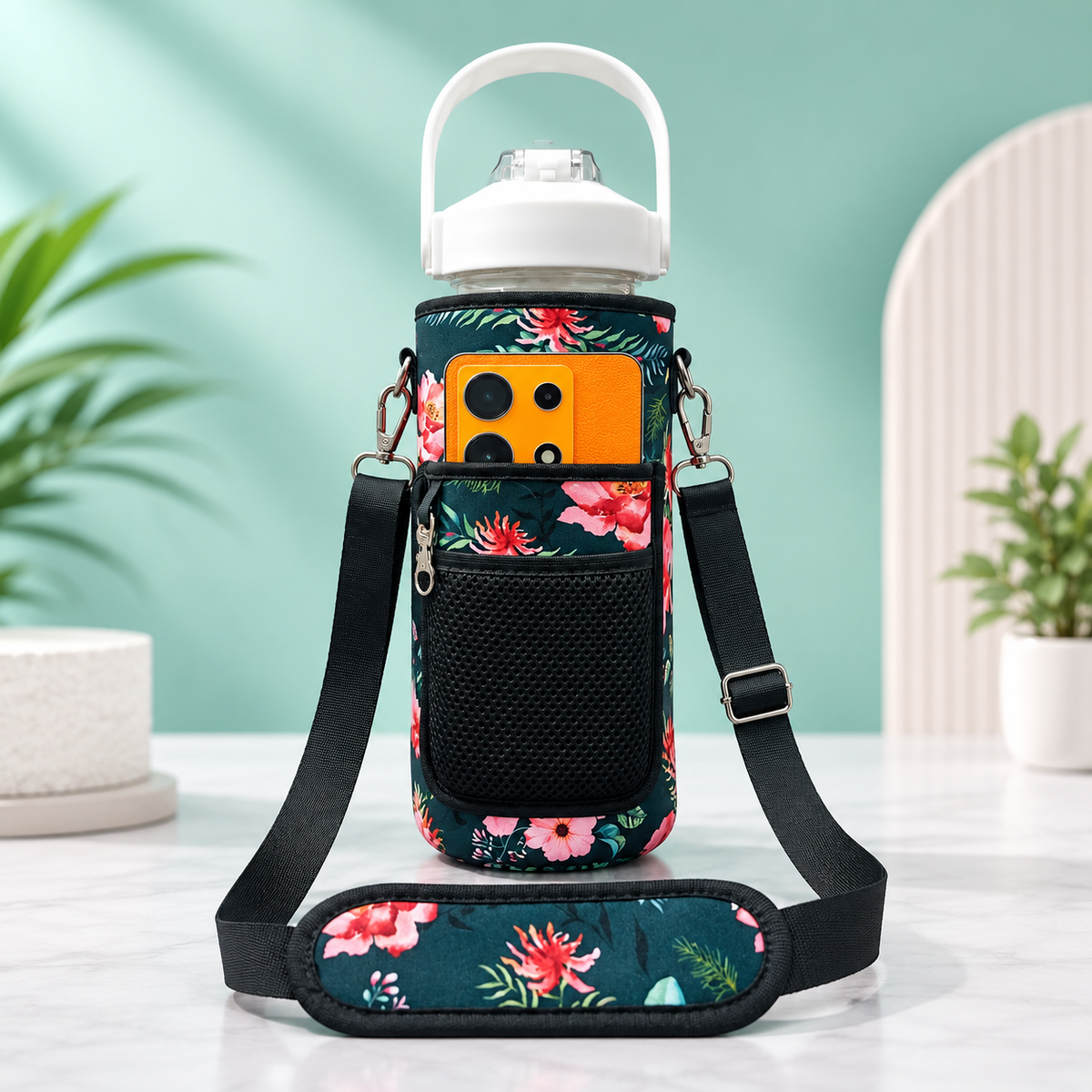 2L Motivational White Water Bottle for Girls – With Pouch + FREE Accessories
