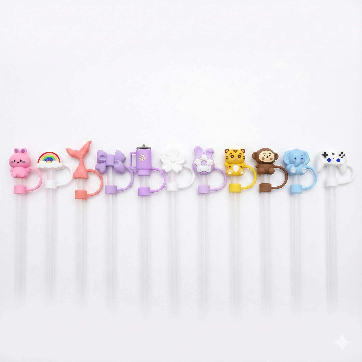 Silicone Straw Topper Reusable Straw Tip Covers 9-10mm Drinking Straws