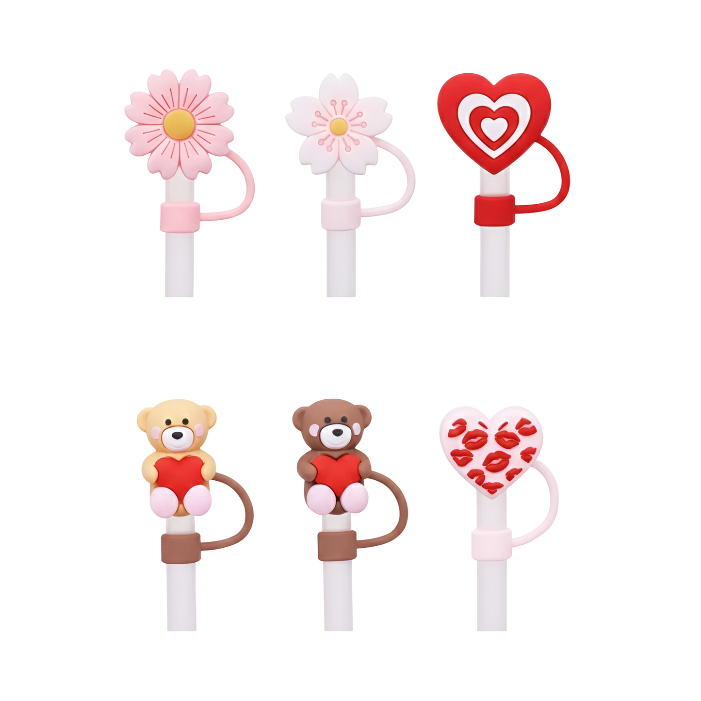 Silicone Straw Topper Reusable Straw Tip Covers 9-10mm Drinking Straws