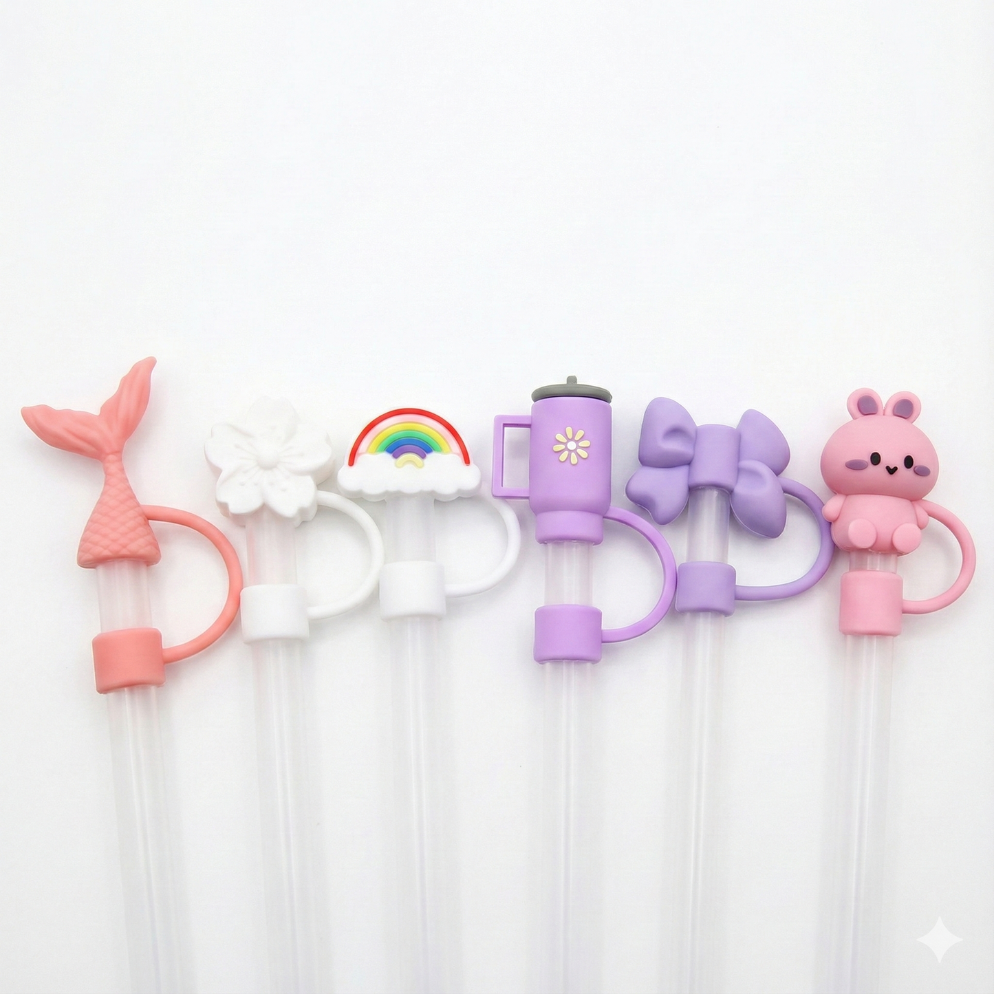 Silicone Straw Topper Reusable Straw Tip Covers 9-10mm Drinking Straws