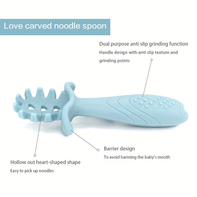 3pcs Soft Silicone Feeding Set for - Food Grade Spoon and Fork in Pastel Colors  Safe & Durable Tableware with Textured Grip, Silicone Feeding Set