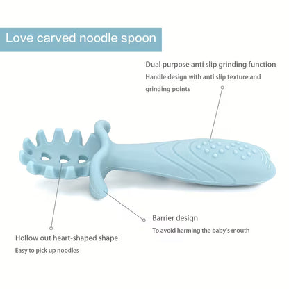 3pcs Soft Silicone Feeding Set for - Food Grade Spoon and Fork in Pastel Colors  Safe & Durable Tableware with Textured Grip, Silicone Feeding Set