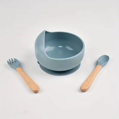 3PCS Baby Feeding Bowl Set - Blue
