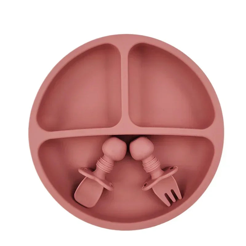 3PCS Silicone Toddler Plate Set