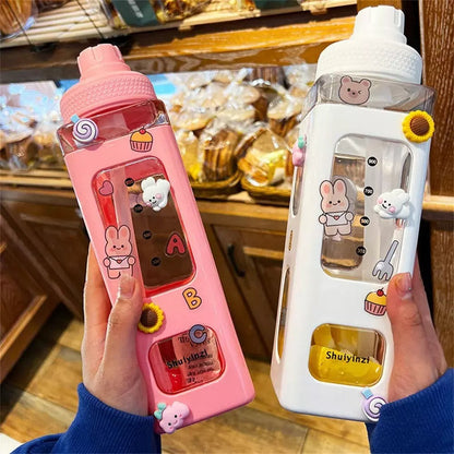 Kawaii Bear Pastel Water Bottle 700ml