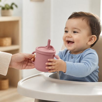 2-in-1 Silicone Snack Cup - Pink
