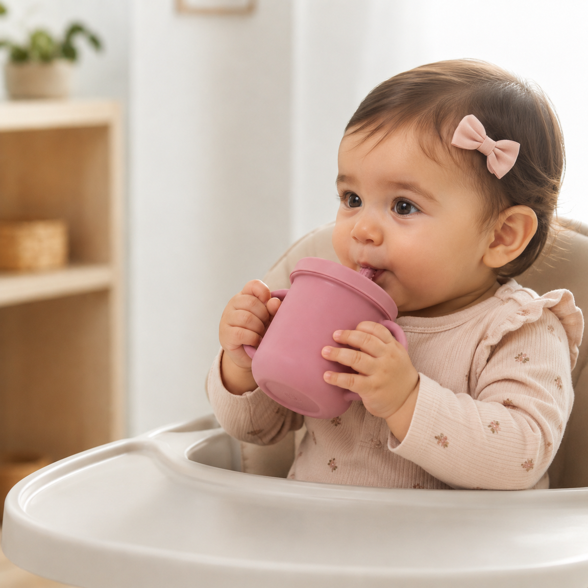 2-in-1 Silicone Snack Cup - Pink