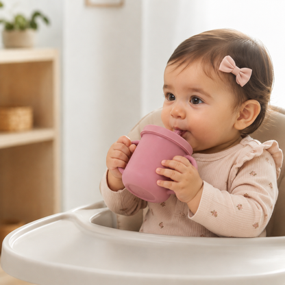 2-in-1 Silicone Snack Cup - Pink