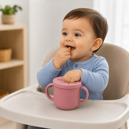 2-in-1 Silicone Snack Cup - Pink
