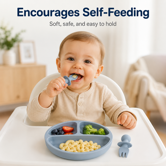 3PCS Silicone Toddler Plate Set
