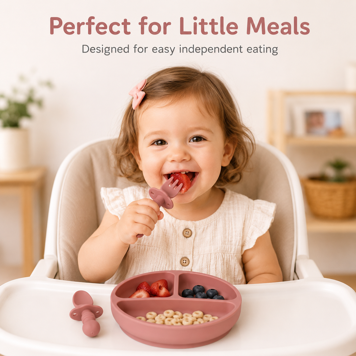 3PCS Silicone Toddler Plate Set
