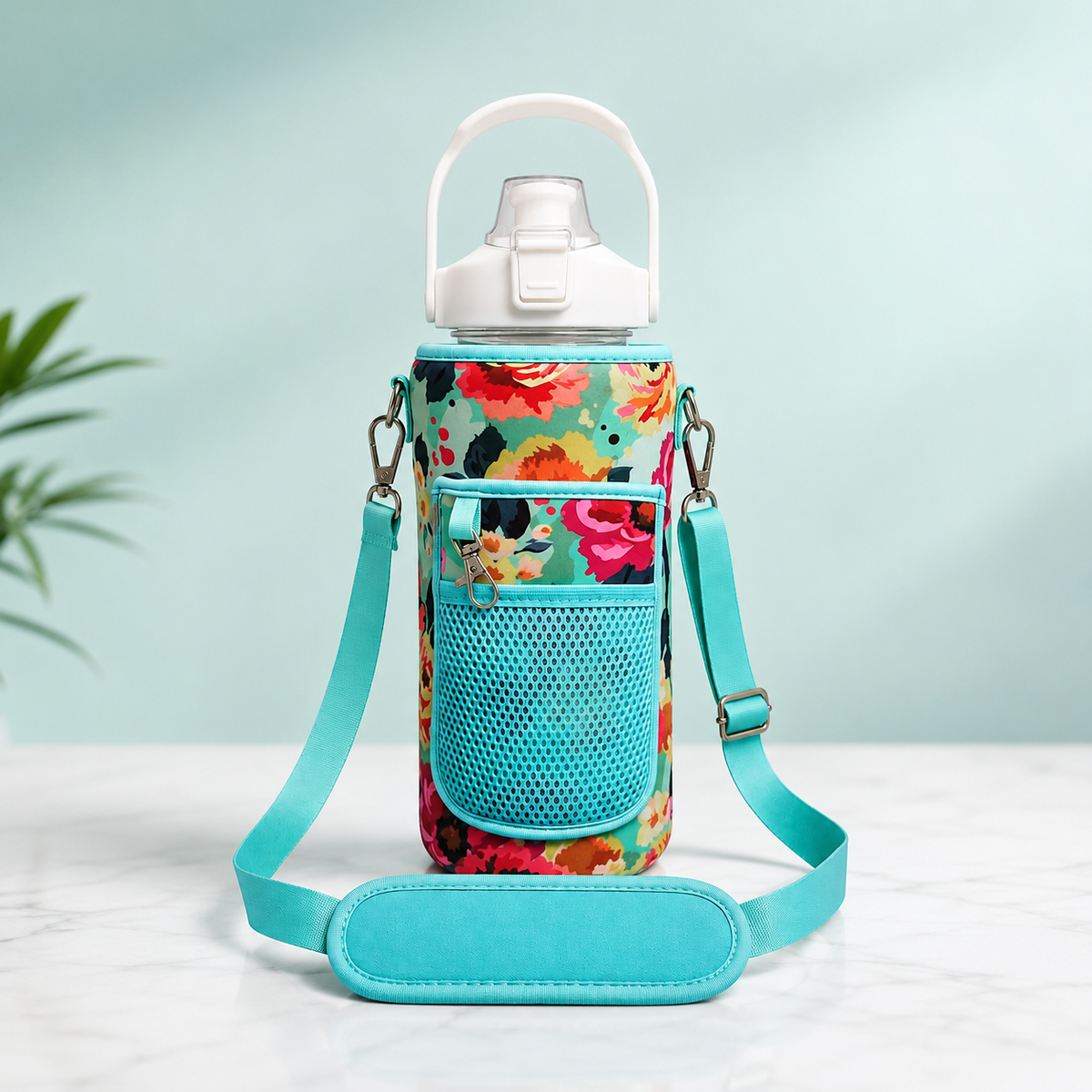 2L Motivational White Water Bottle for Girls – With Pouch + FREE Accessories